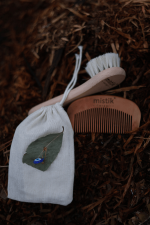 Doğal At Kılı Yüz Saç Bakım Fırçası Kiraz Ağacı Tarak